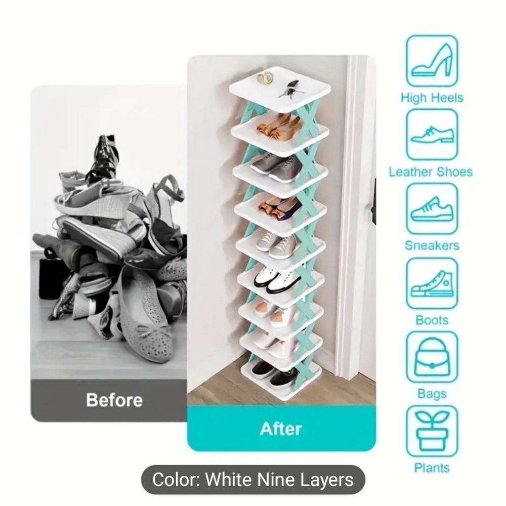 6 tier plastic folding shoe rack